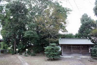 氷川神社境内社六社合殿と富士塚