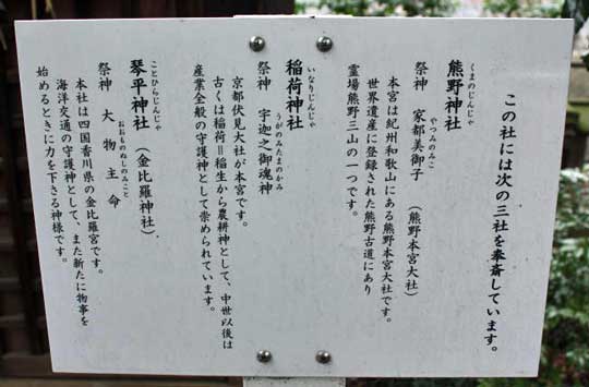 氷川神社境内社掲示